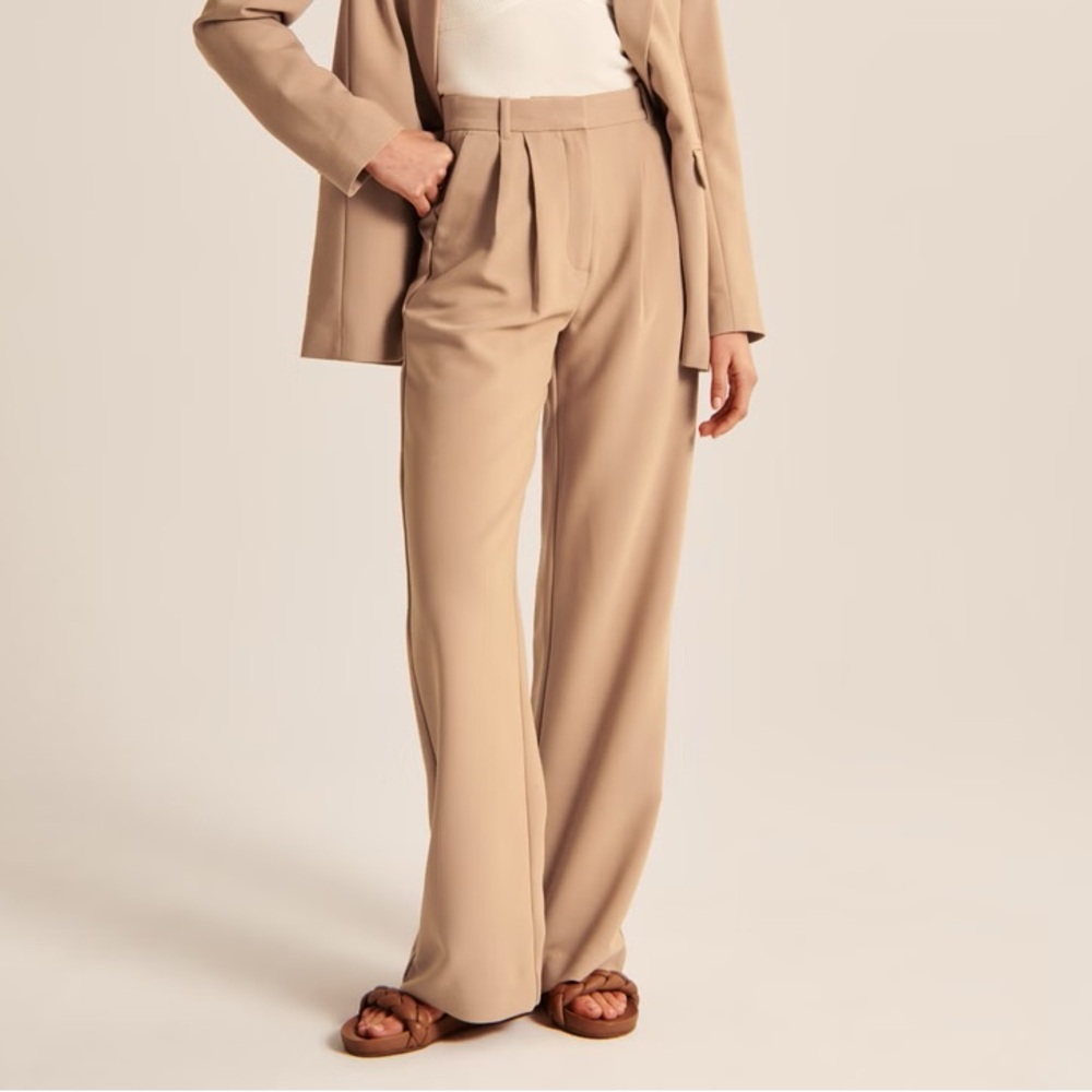 Abercrombie & Fitch Tan Beige Sloane Tailored Pant Trouser 31 12 Regular Length